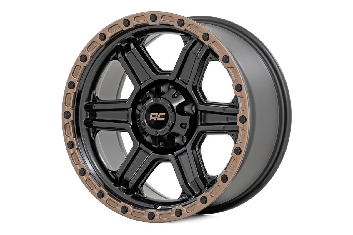 Wheel - Rough Country - 79 Series - Semi Gloss Black w/Bronze Ring